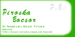 piroska bocsor business card